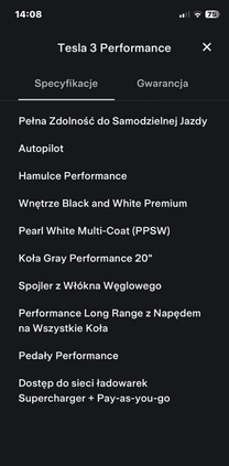 Tesla Model 3 cena 149000 przebieg: 45000, rok produkcji 2020 z Częstochowa małe 121